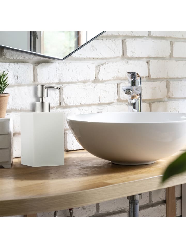 relaxdays Seifenspender Bad in Weiß - 300 ml günstig kaufen onesize