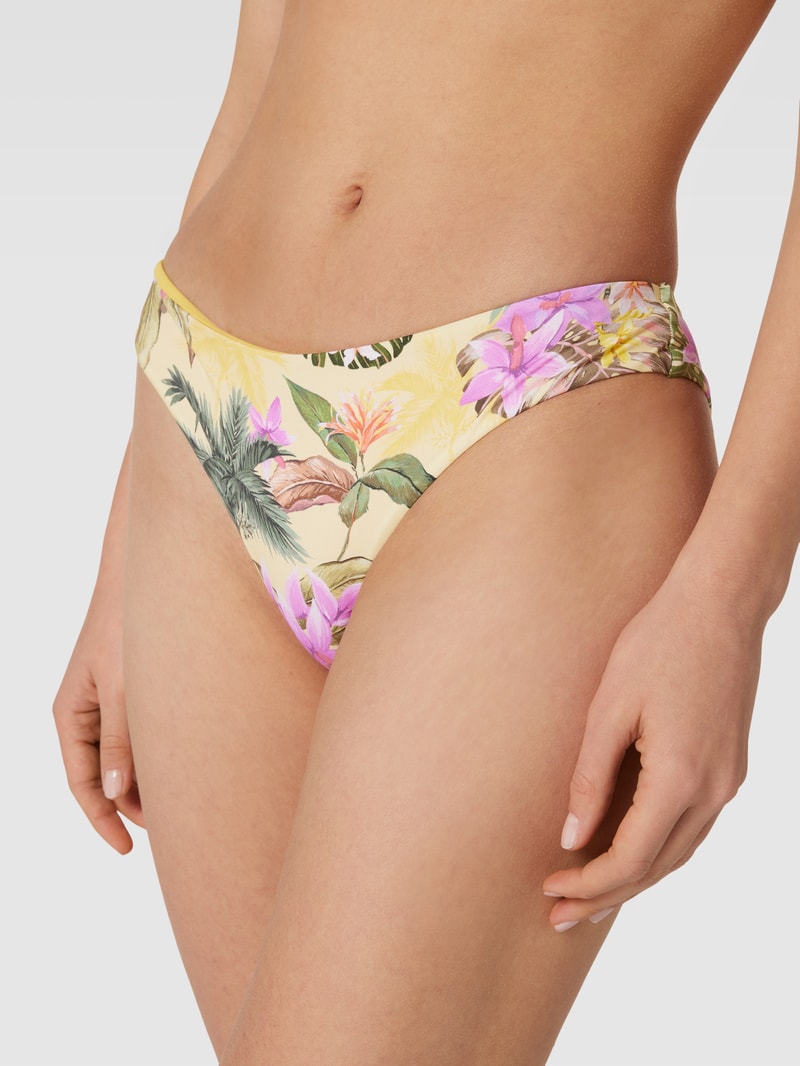 Bikini-Slip mit floralem Muster Modell 'TUPA' in hellgelb