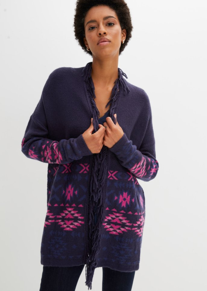 Strickjacke mit Fransen