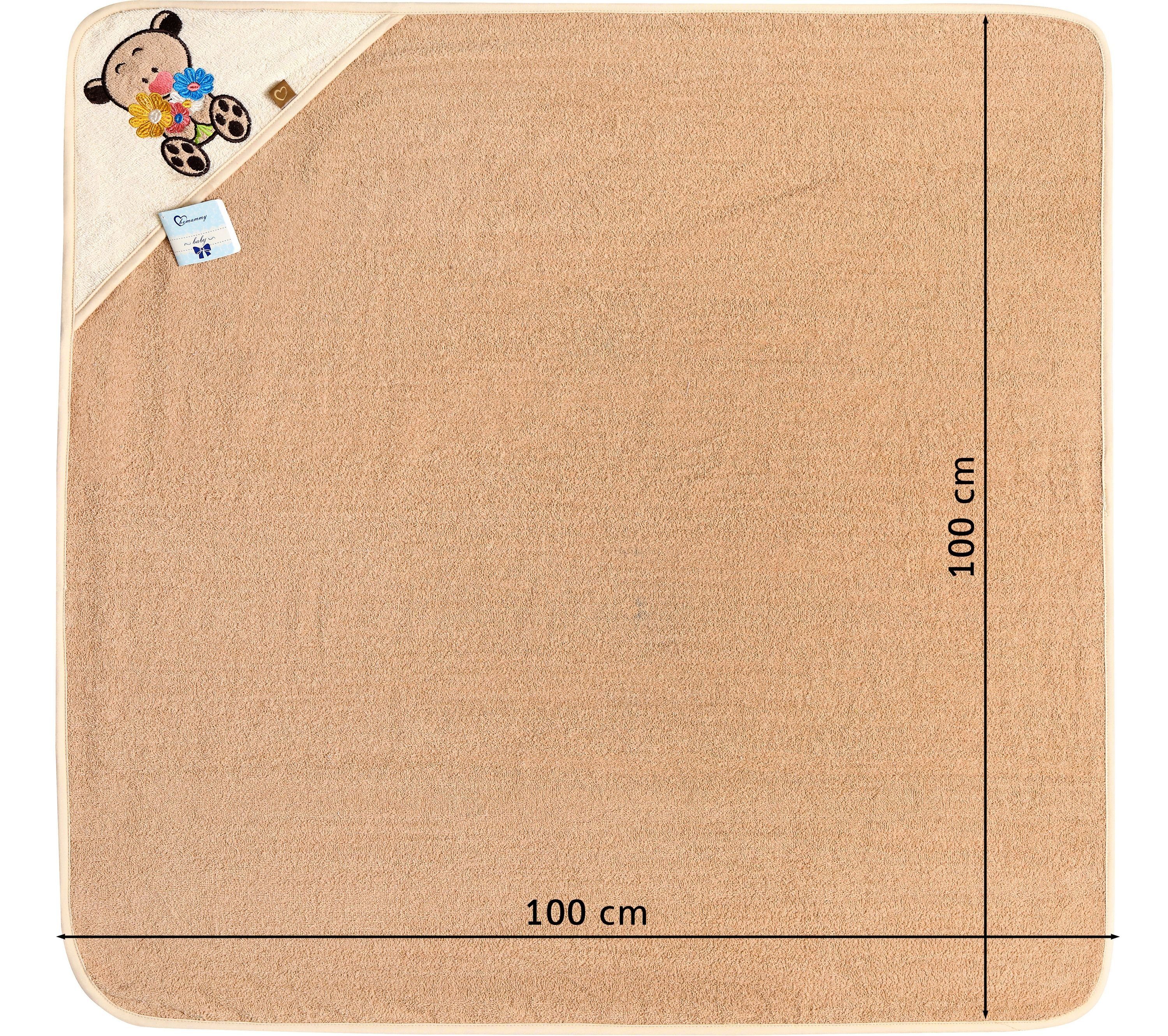 Be Mammy Handtücher Kapuzenhandtuch Babyhandtuch aus Baumwolle 100cm x 100cm BE20-240-BBL, Frottee (1-St)