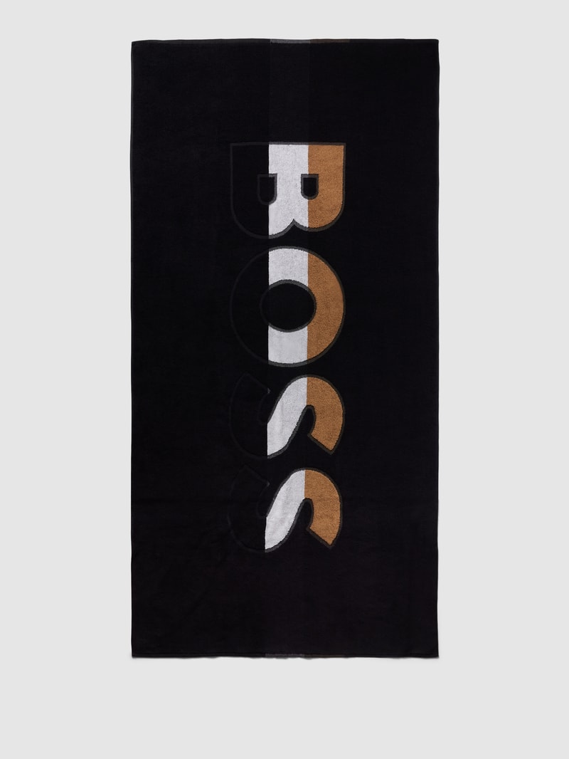 Strandtuch mit Label-Print Modell 'Beach Towel Bold' in schwarz