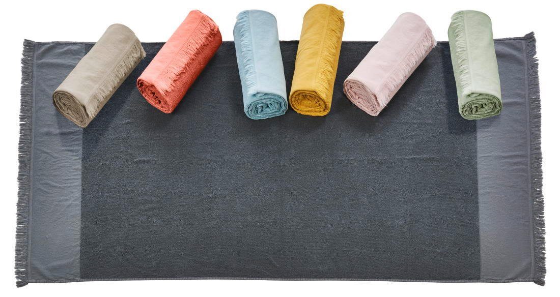 done.® Strandtuch Hamamtuch CAPRICE double face Sauna Sport Strand, Frottee (1-St), schlicht, einfach & modern - Frottee & Fransen
