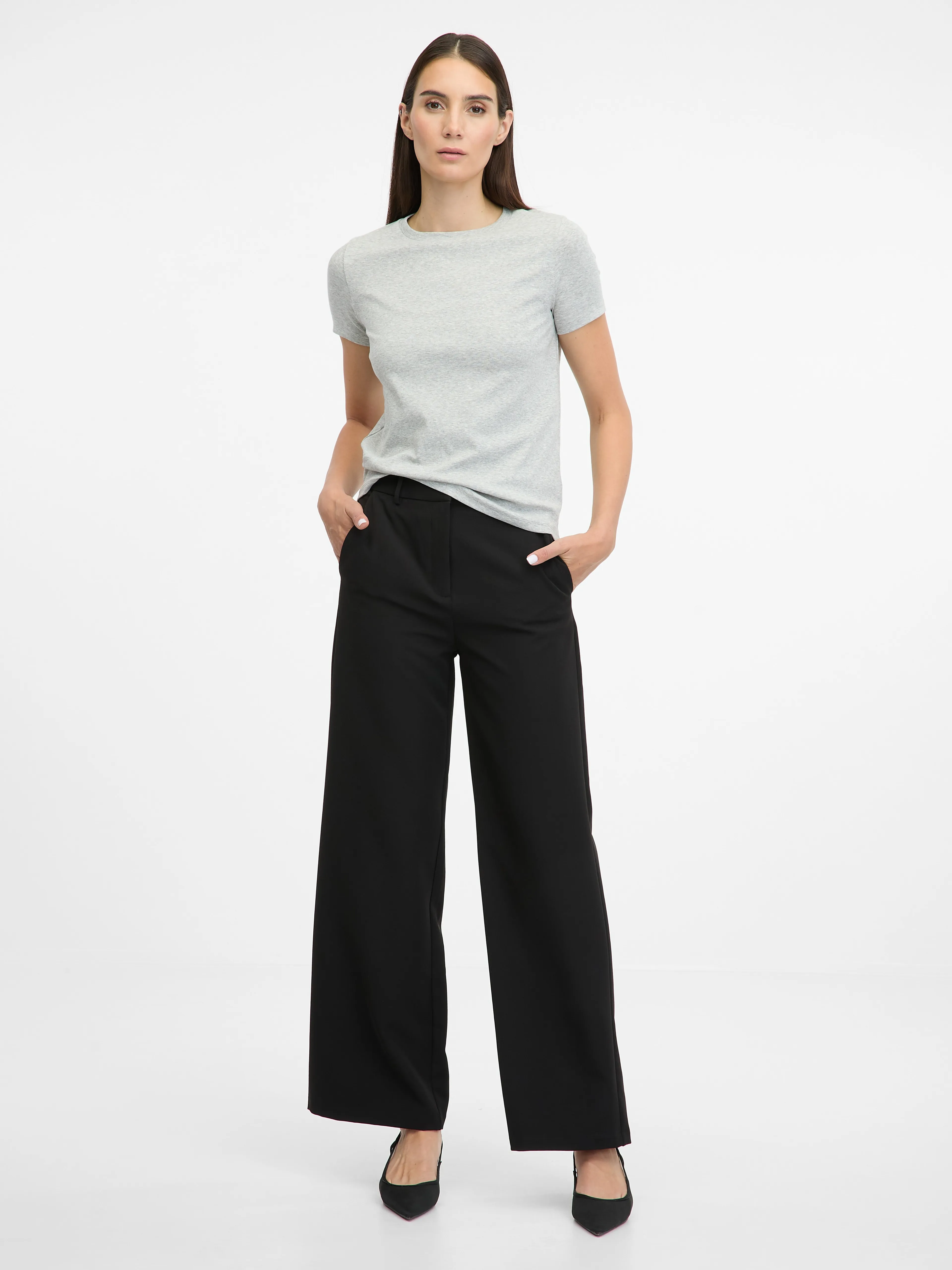 Hellgraues Damen-Kurzarm-T-Shirt ORSAY