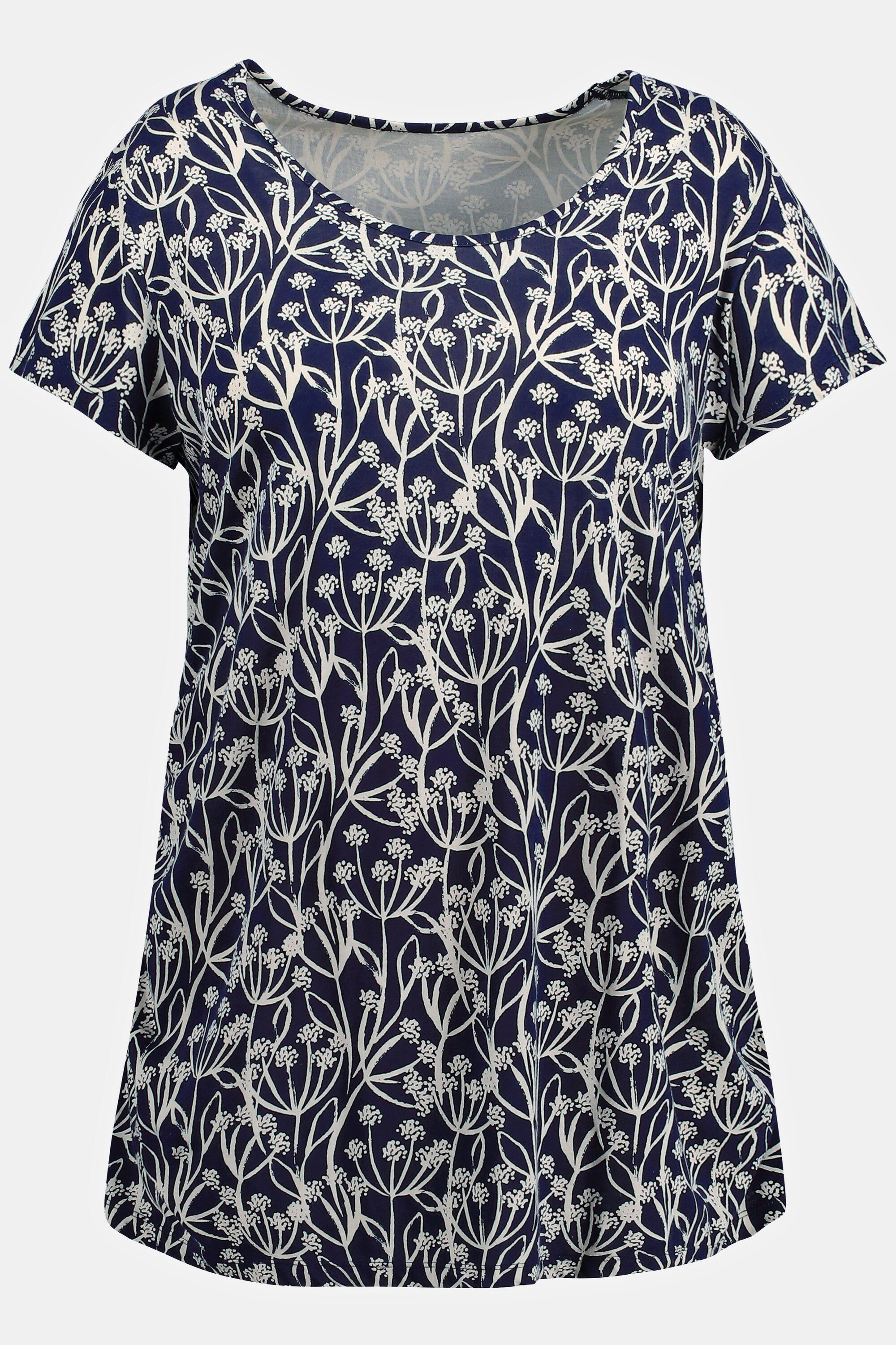 Ulla Popken Umstandsshirt Bellieva-T-Shirt Raffung Rundhals Halbarm