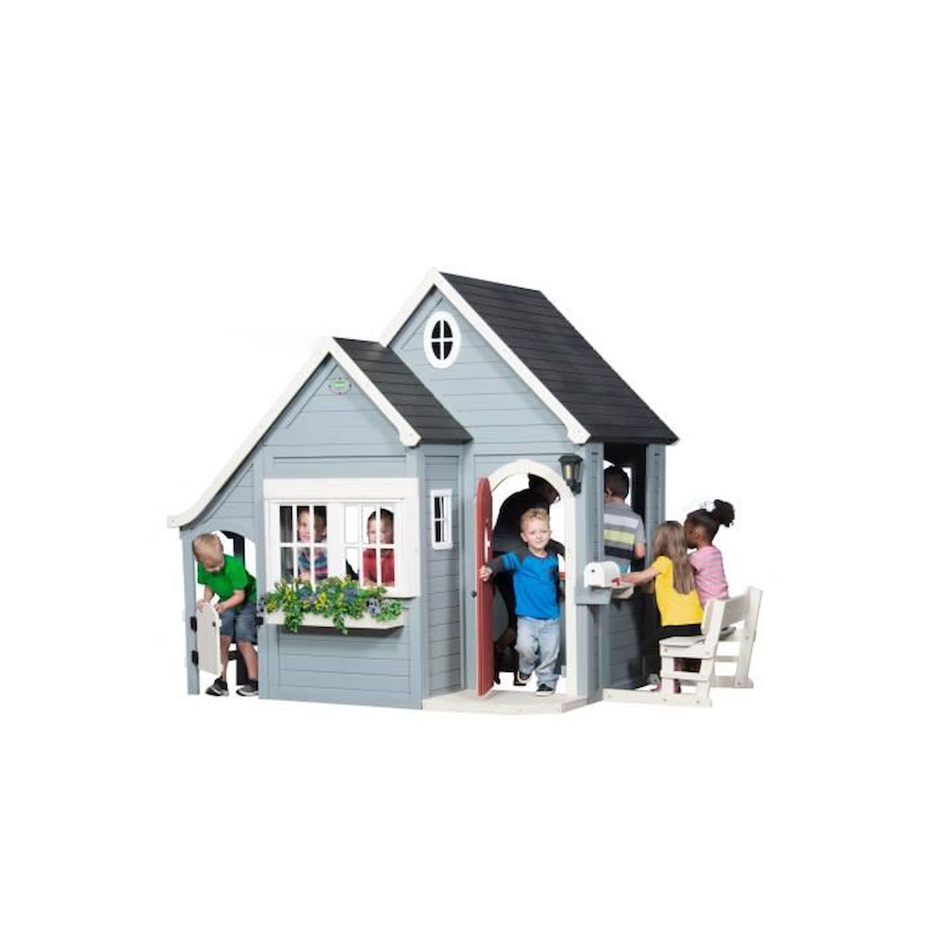 Backyard Discovery Spring Cottage maison enfant en bois gris