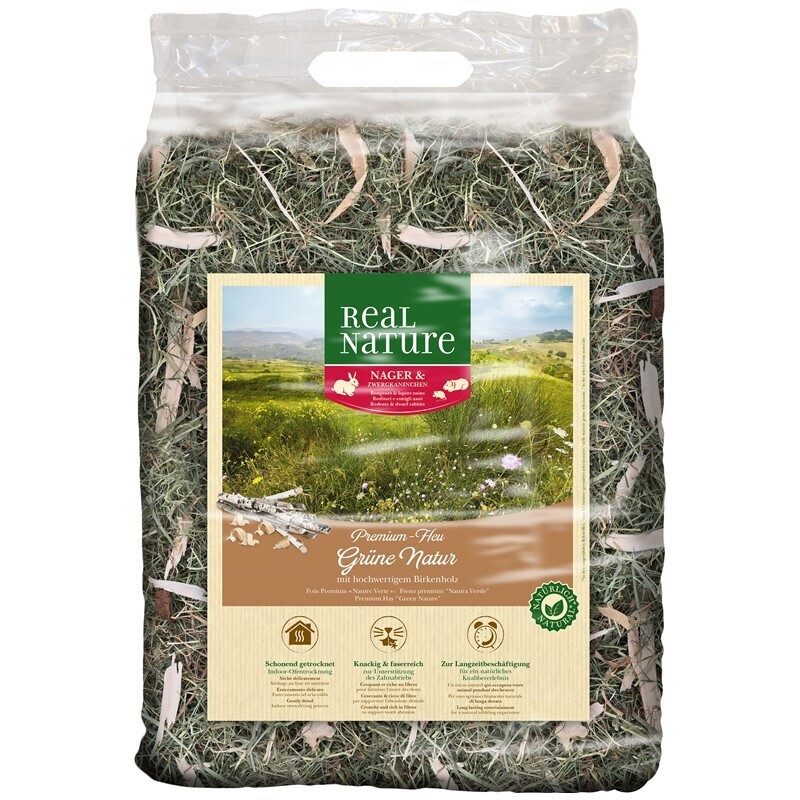 REAL NATURE Heu REAL NATURE Grüne Natur mit Knabberholz 1,5kg