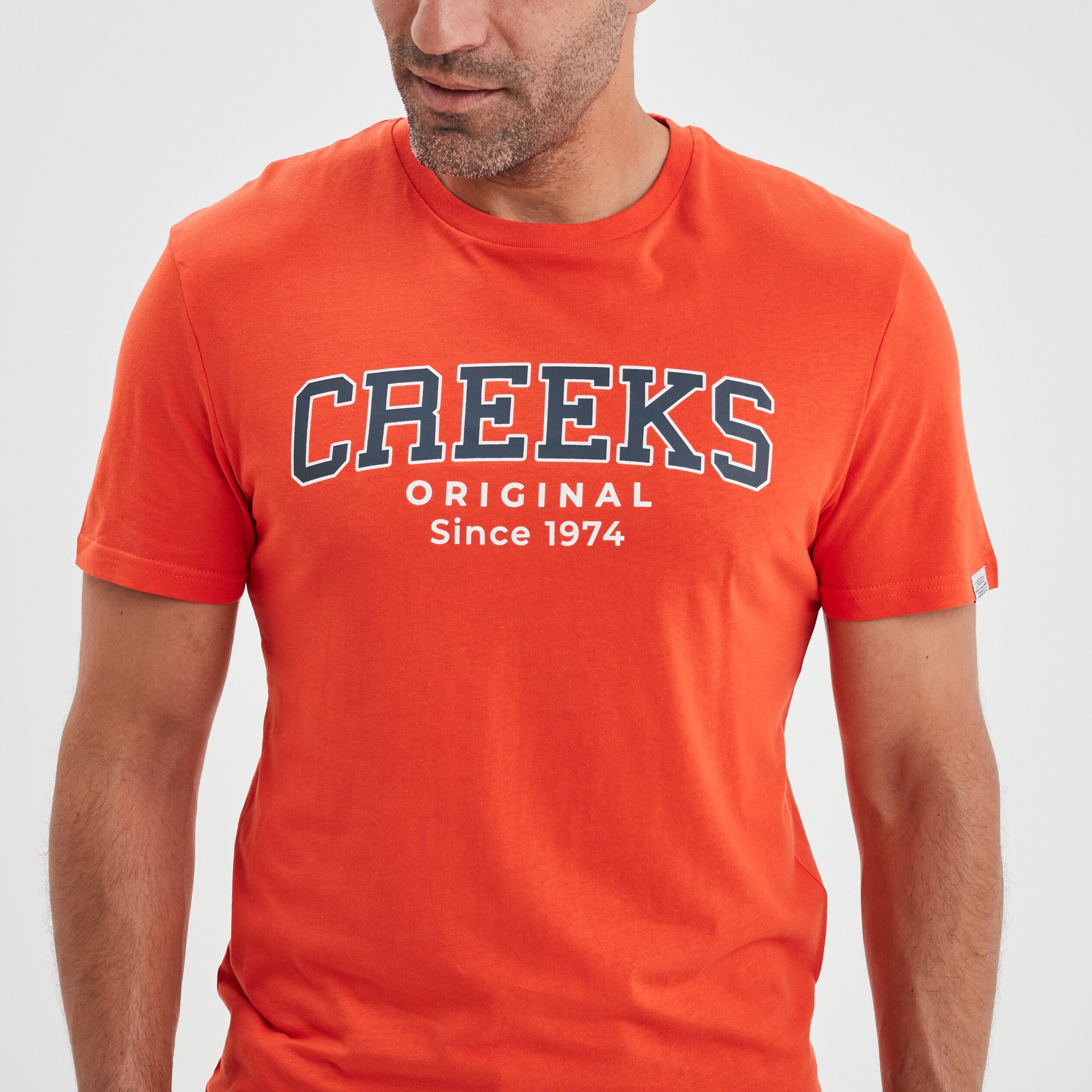 T-shirt manches courtes Creeks orange homme | La Halle