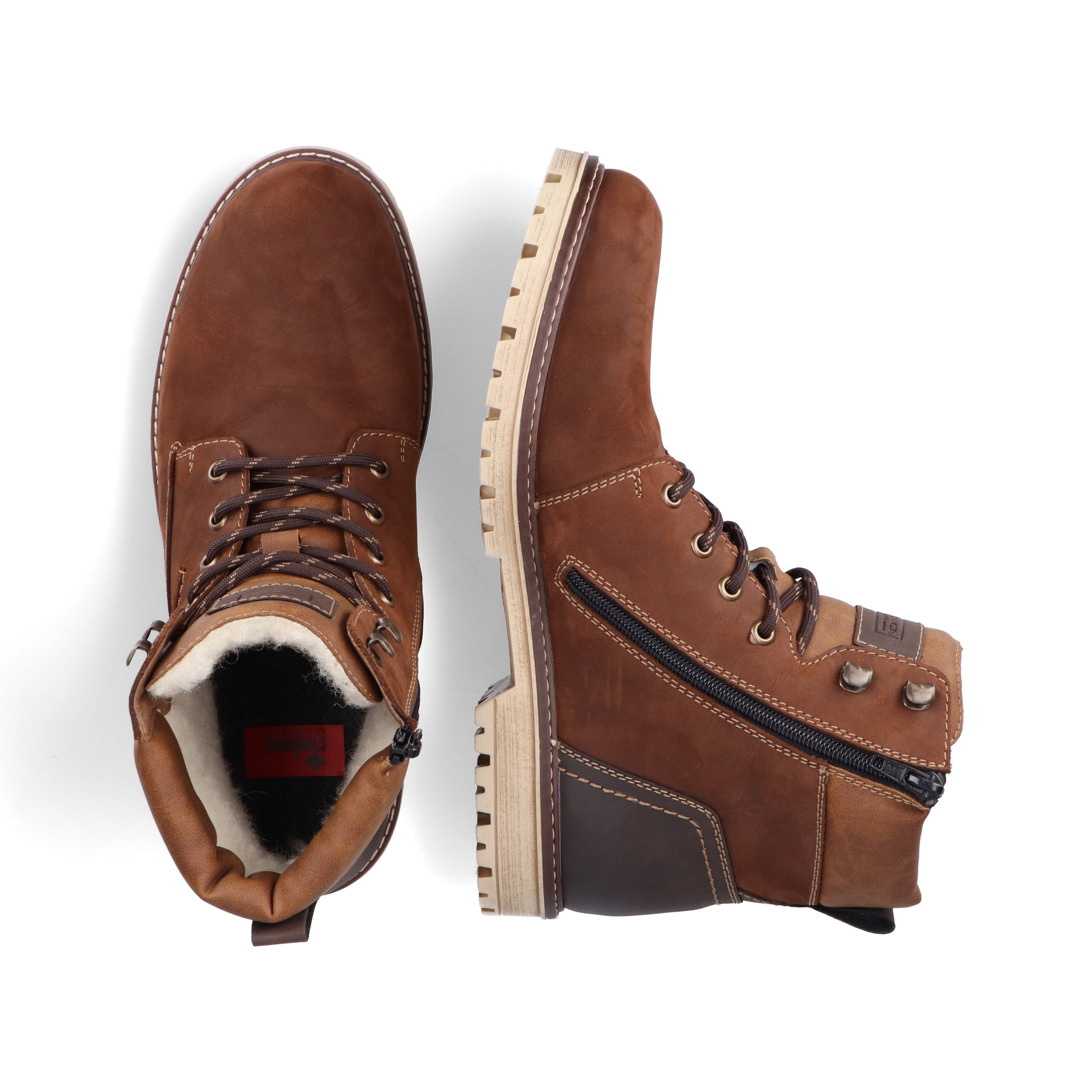 Rieker Herren Schnürstiefel nougatbraun
