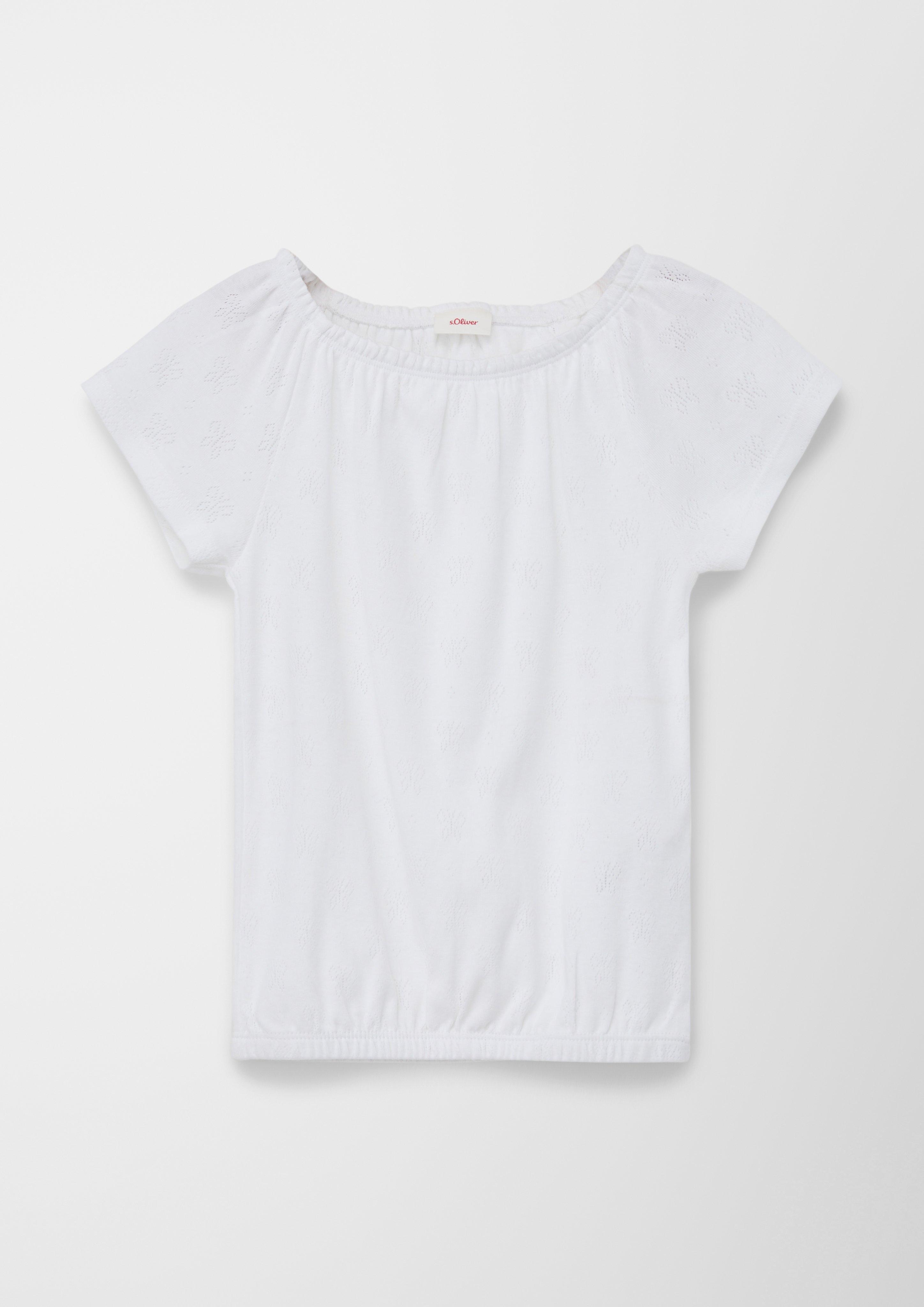 T-Shirt mit Ajourmuster  2130403-0100