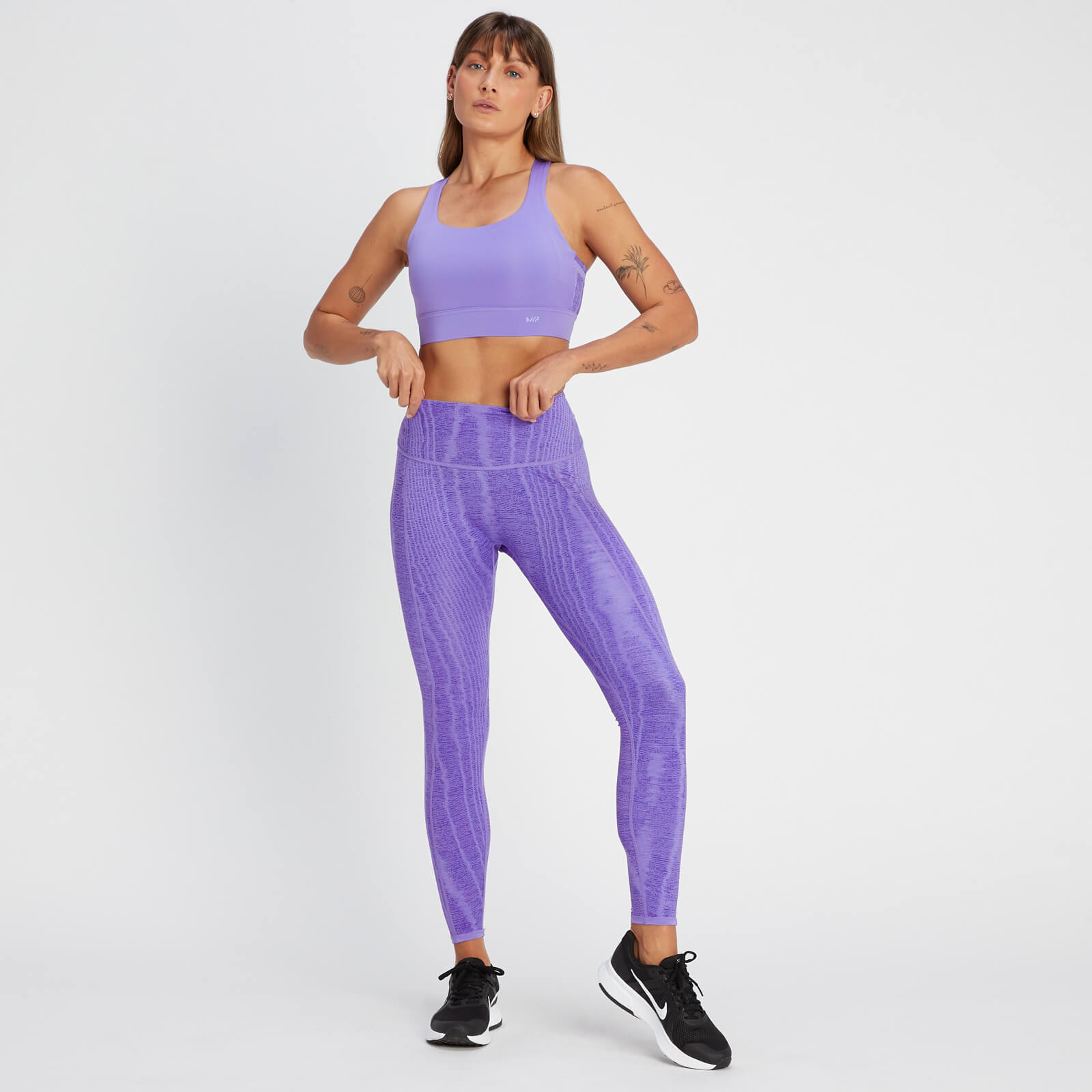 Brassière de sport à maintien supérieur MP Tempo pour femmes – Violet paisley