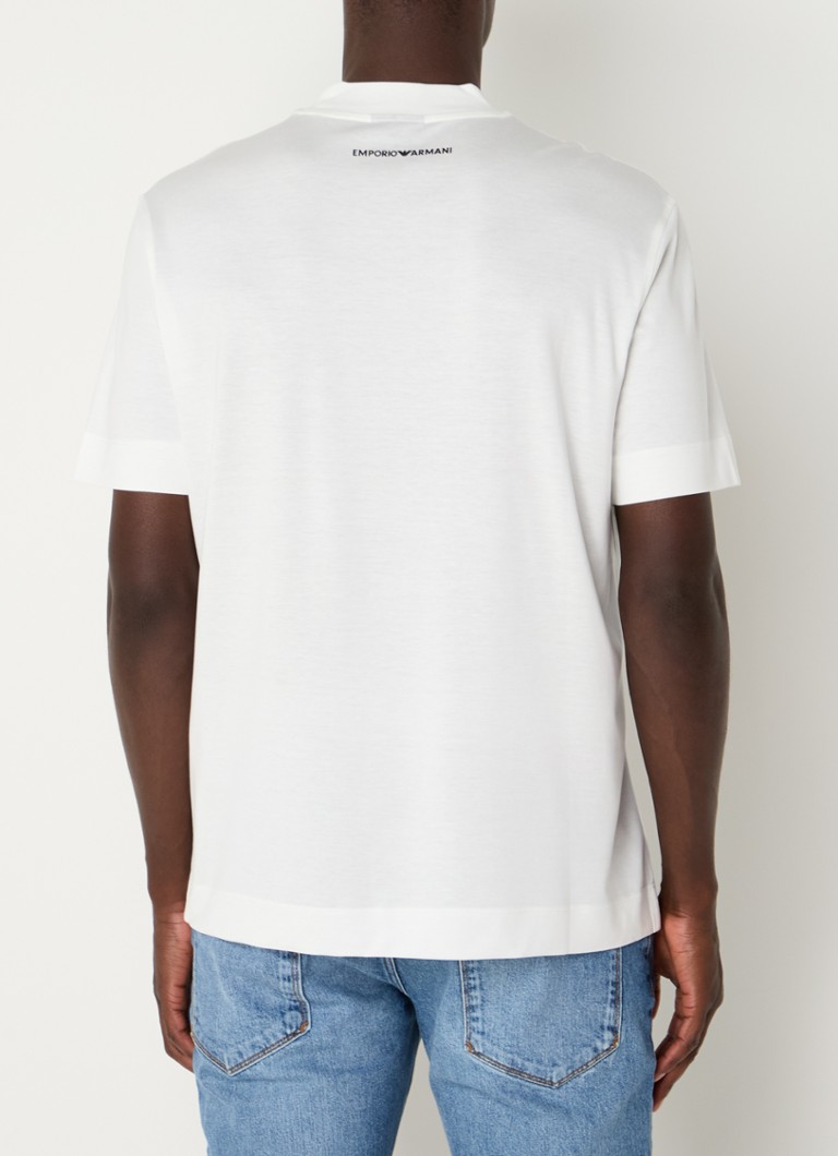 Tricou Emporio Armani din amestec de lyocell cu imprimeu