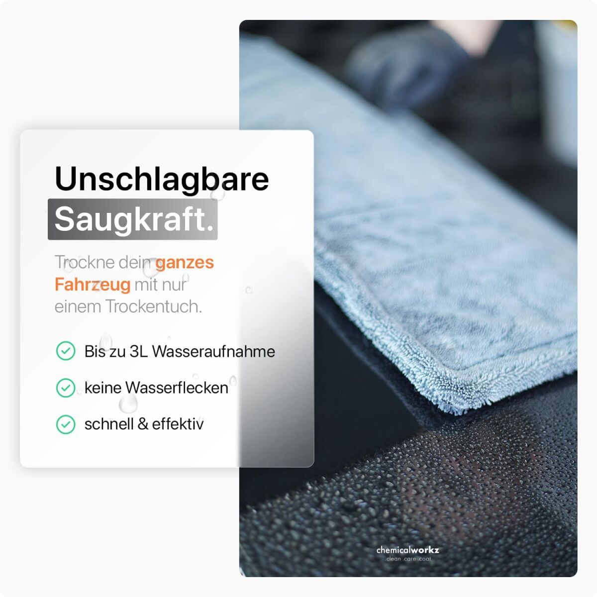 chemicalworkz Shark Twisted Loop Towel 1400GSM Grau Trockentuch 60x40cm