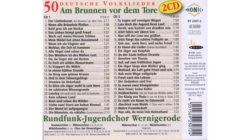 Am Brunnen Vor Dem Tore-50 Deutsche Volkslieder