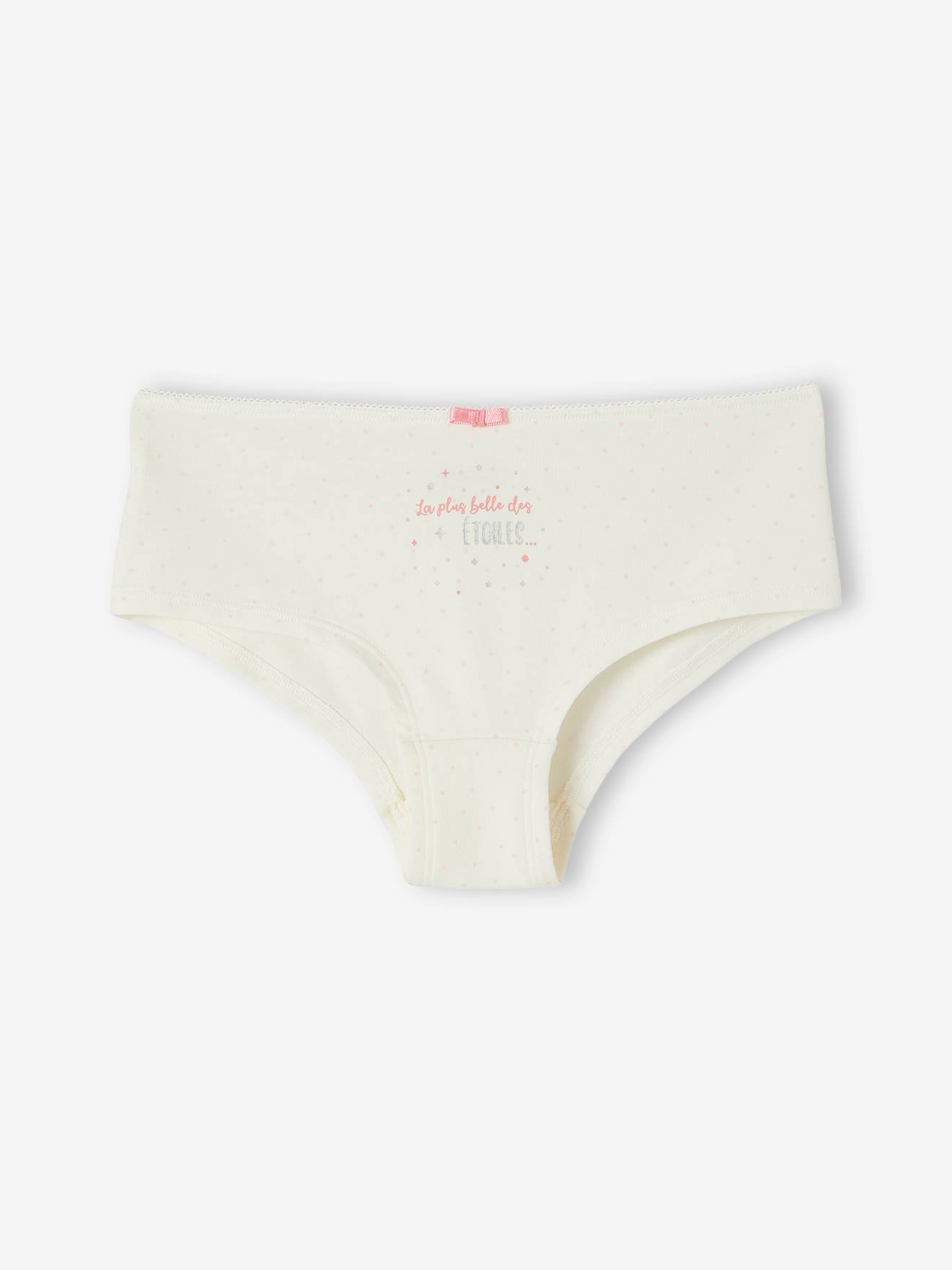 Vertbaudet 4er-Pack Mädchen Shortys mit Bio-Baumwolle - wollweiß