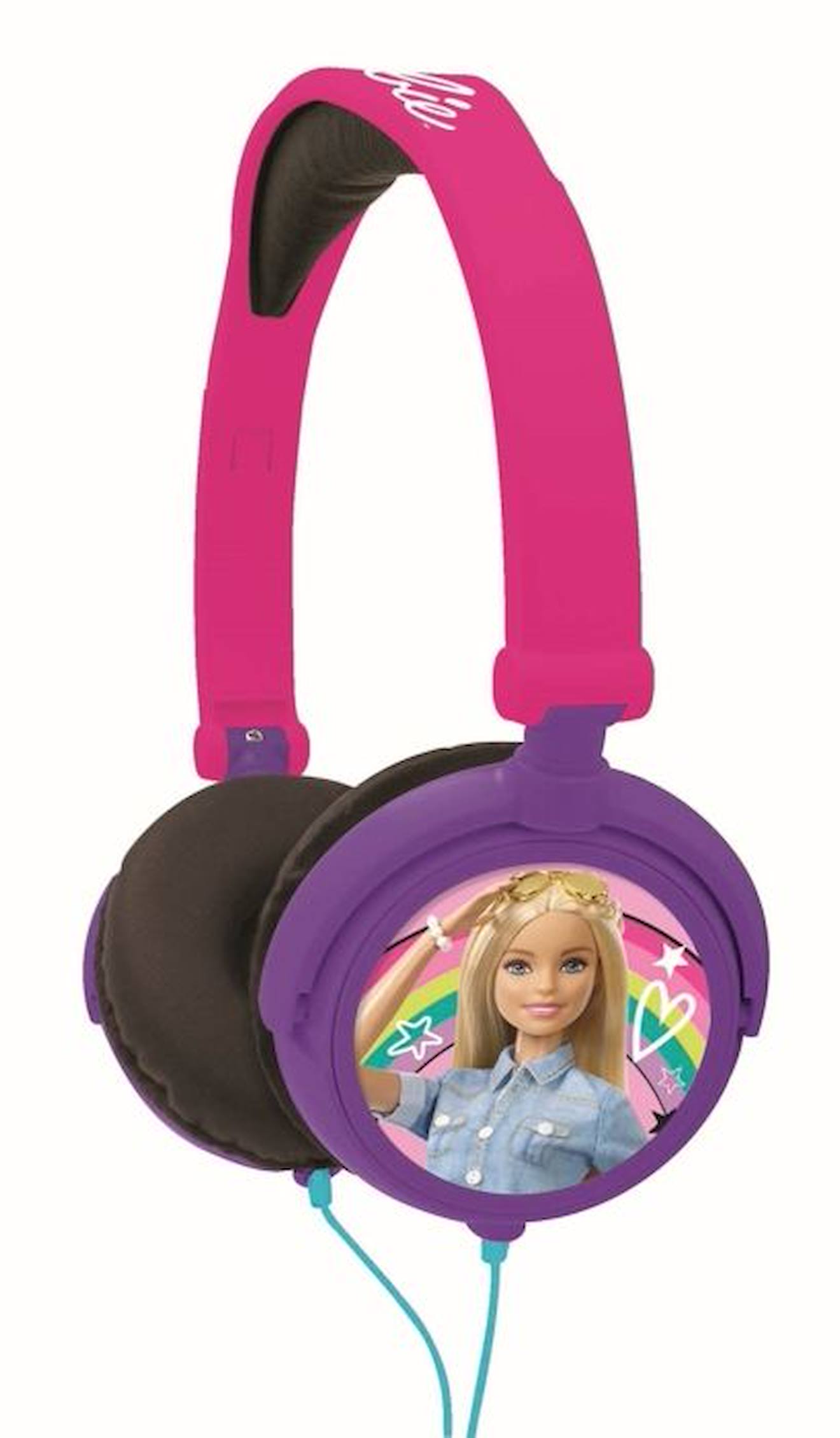 Casque stéréo filaire pliable pour enfants avec limitation de volume d'écoute Barbie rose