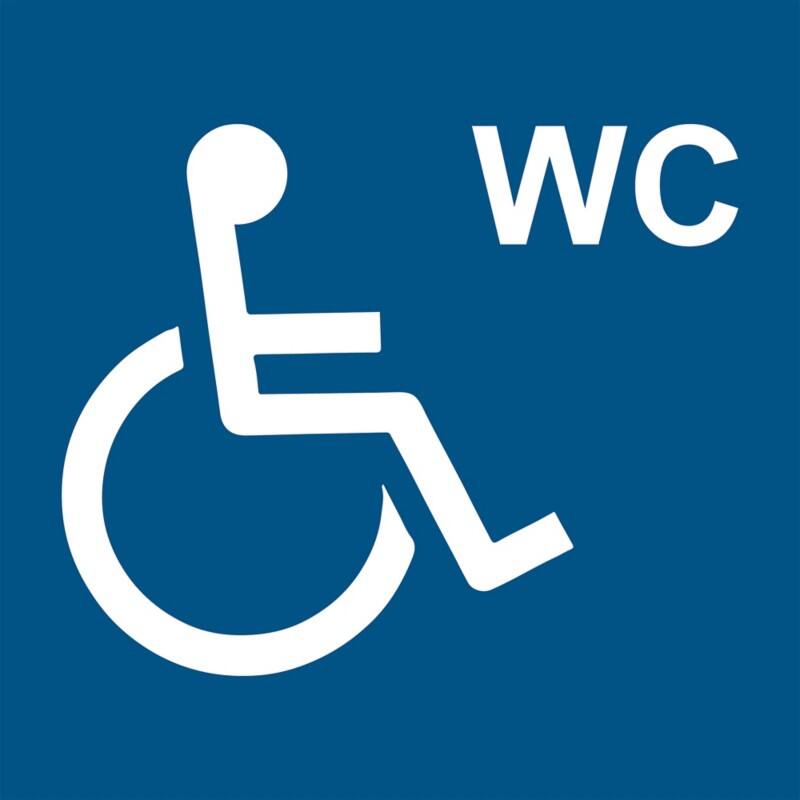Djois Warnschild Behindertentoilette Klebstoff, einschraubbar PP (Polypropylen) 10 (B) x 0,14 (H) cm