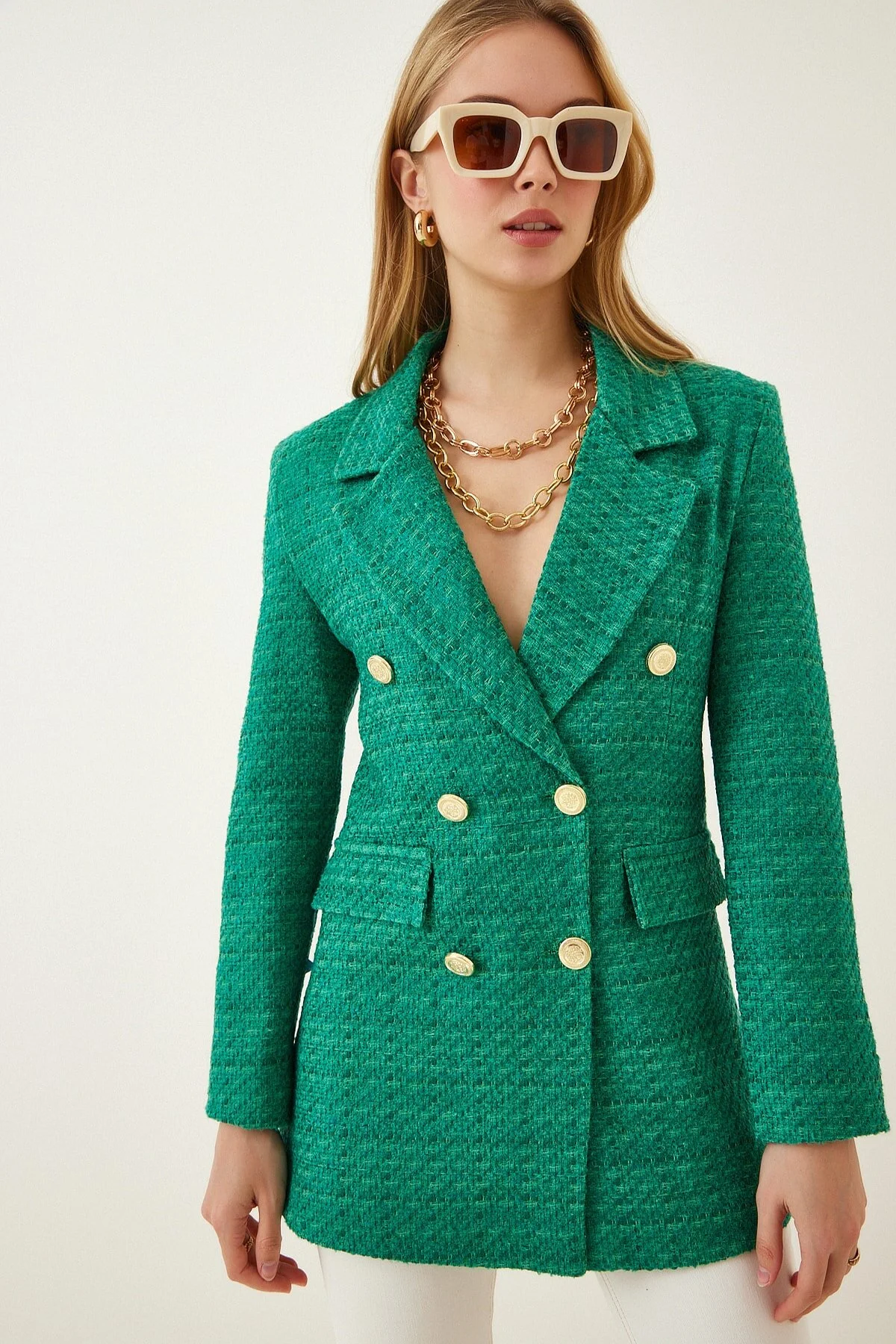 Happiness İstanbul  Blazer - Grün - Regular Fit