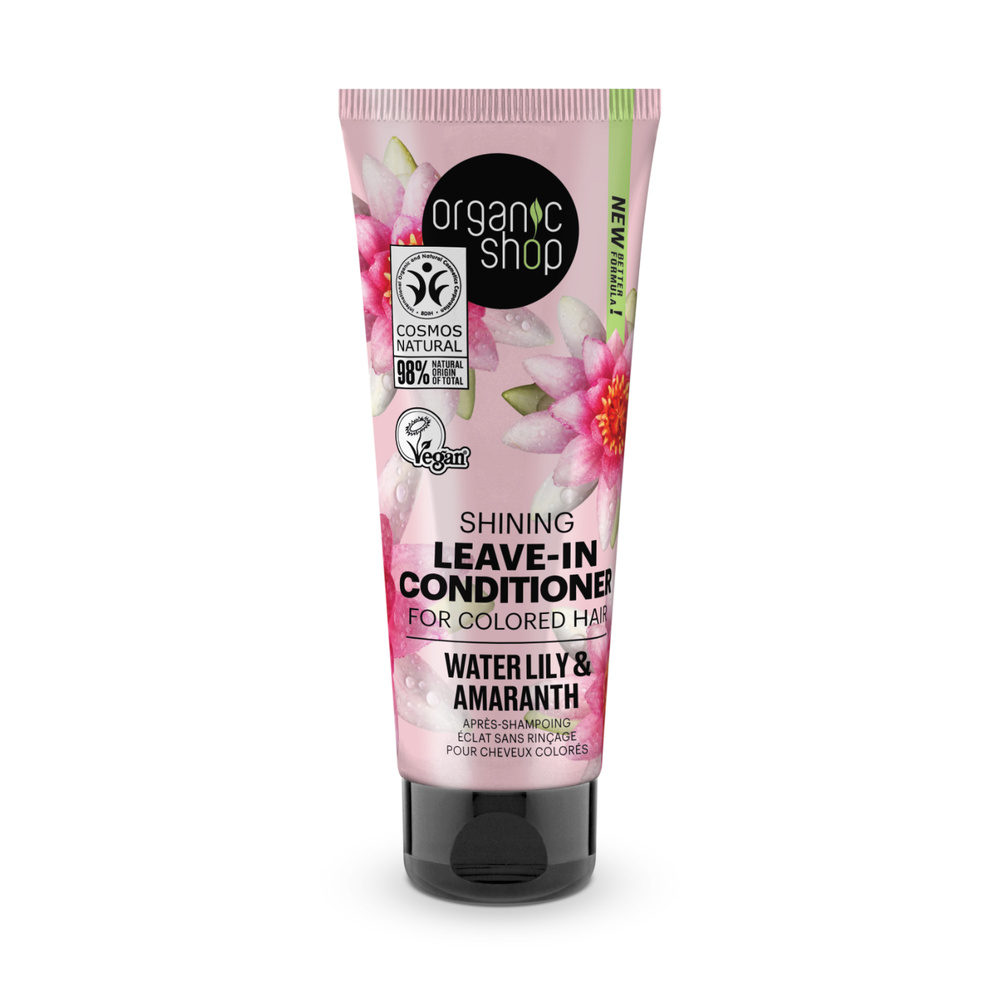 organic shop Soin cheveux colorés sans rinçage Nénuphar Amarante Vegan Naturel Après-shampoing