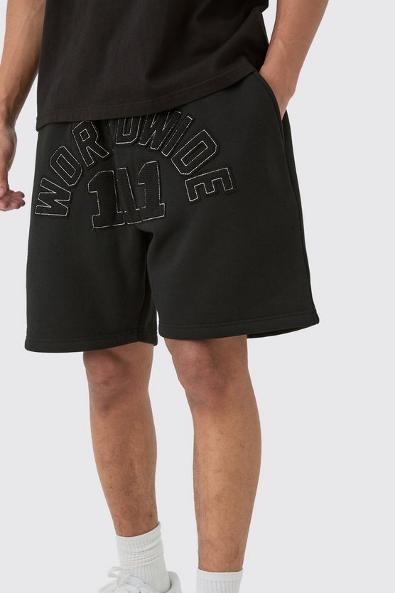 Lockere mittellange Shorts in Waffeloptik