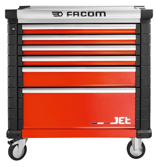 Voziček za orodje Facom JET.6M4A s 6 predali M4, rdeč