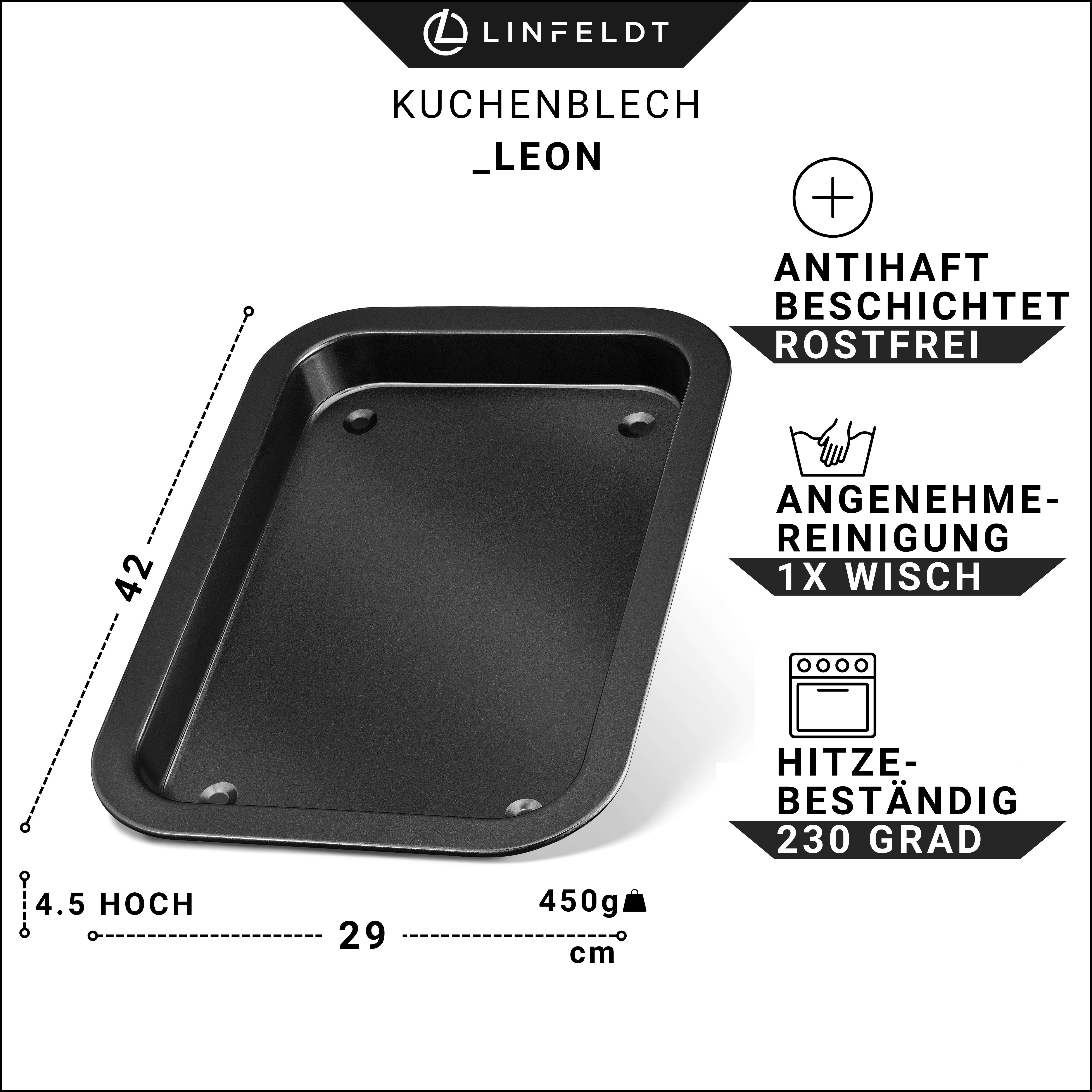 LINFELDT Kuchenblech hochwertig beschichtetes Backblech 42x29x4cm
