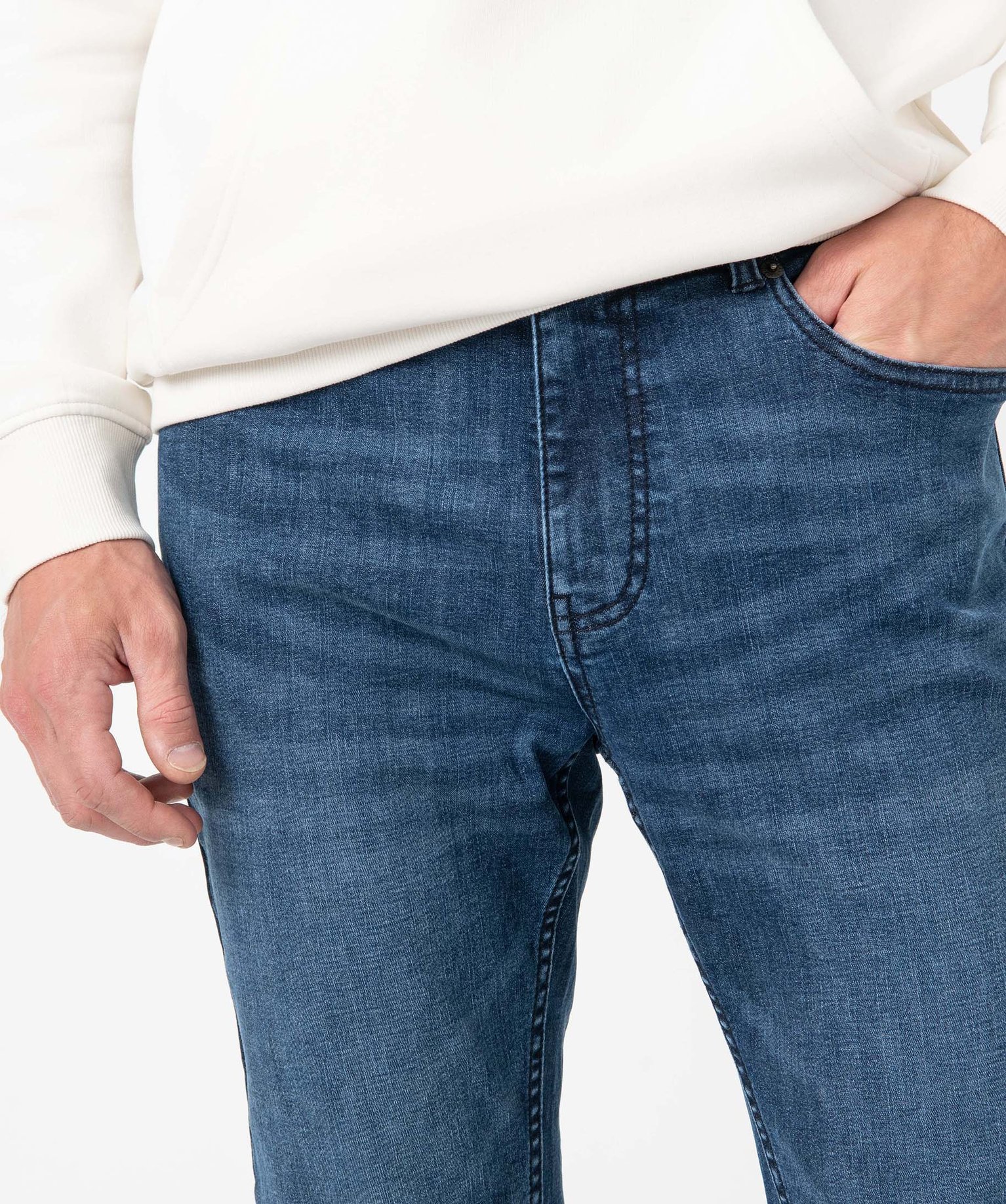 Jean homme coupe Straight légèrement délavé stone | GEMO