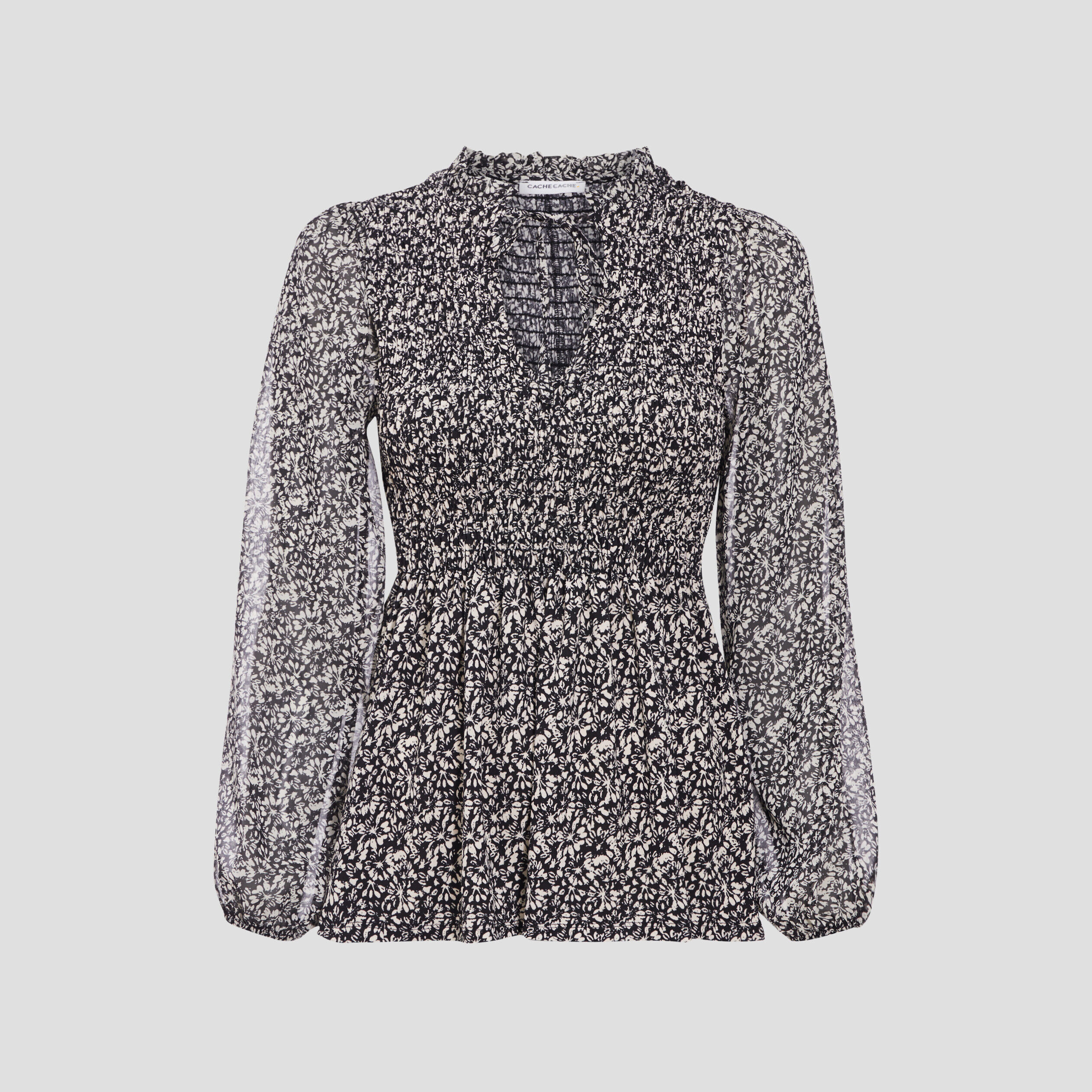 Blouse à manches longues noir femme | Cache Cache