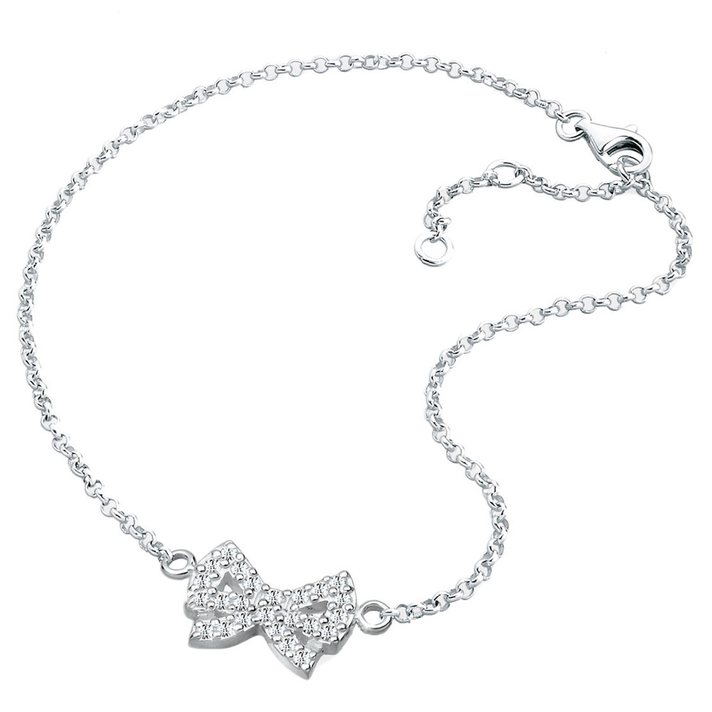 Elli Elli Bracelet de Cheville Schleife Kristalle 925 Sterling Silber Bijoux