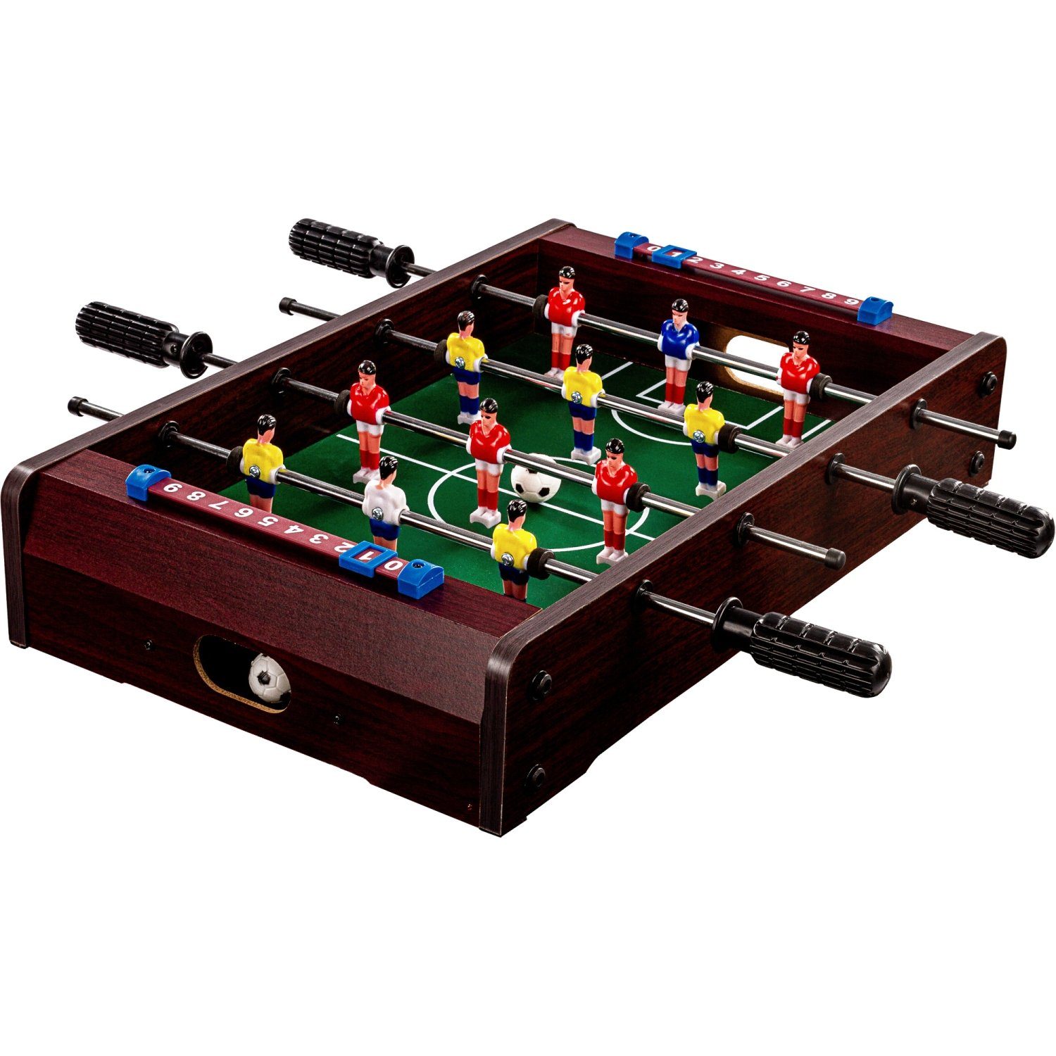 GAMES PLANET Mini-Tischkicker Mini Kicker Tischfußball „Dundee“, Tischkicker, Maße: 51x31x8 cm, Gewicht: 2,6 kg, 4 Dekorvarianten