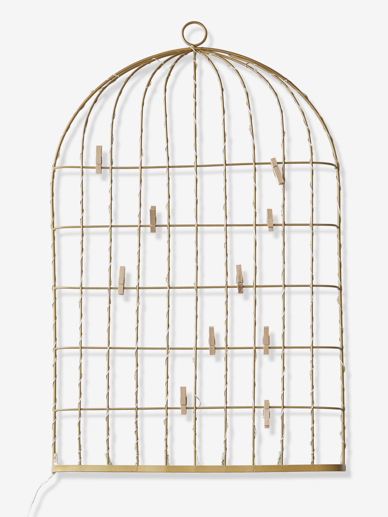 Vertbaudet Kinderzimmer Memoboard mit Licht VOGELBAUER - gold