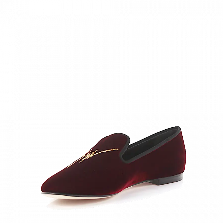 Giuseppe Zanotti - Mokassins Slipper Giuseppe Samt bordeaux - rot