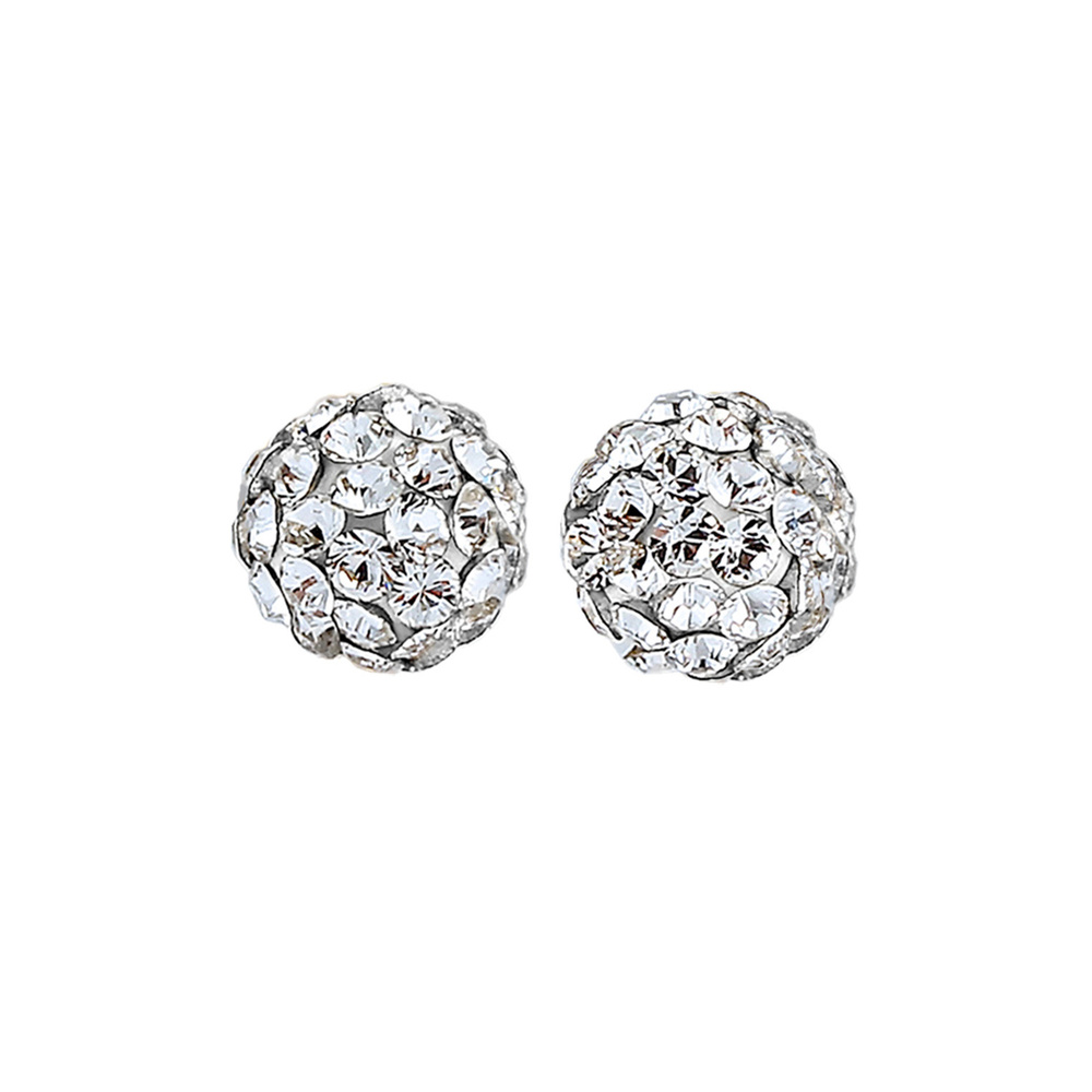 Elli Elli Boucles d'Oreilles Femmes Clous d'oreilles Boule Élégant avec Cristaux en Ar Boucles d'oreilles
