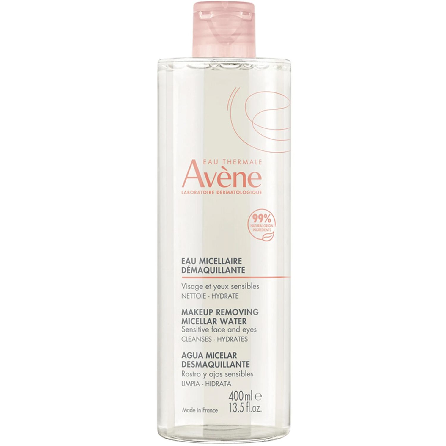 Eau Thermale Avène Les Essentiels Eau Micellaire Démaquillante - Visage et Yeux - Peaux Sensibles, 400 ml
