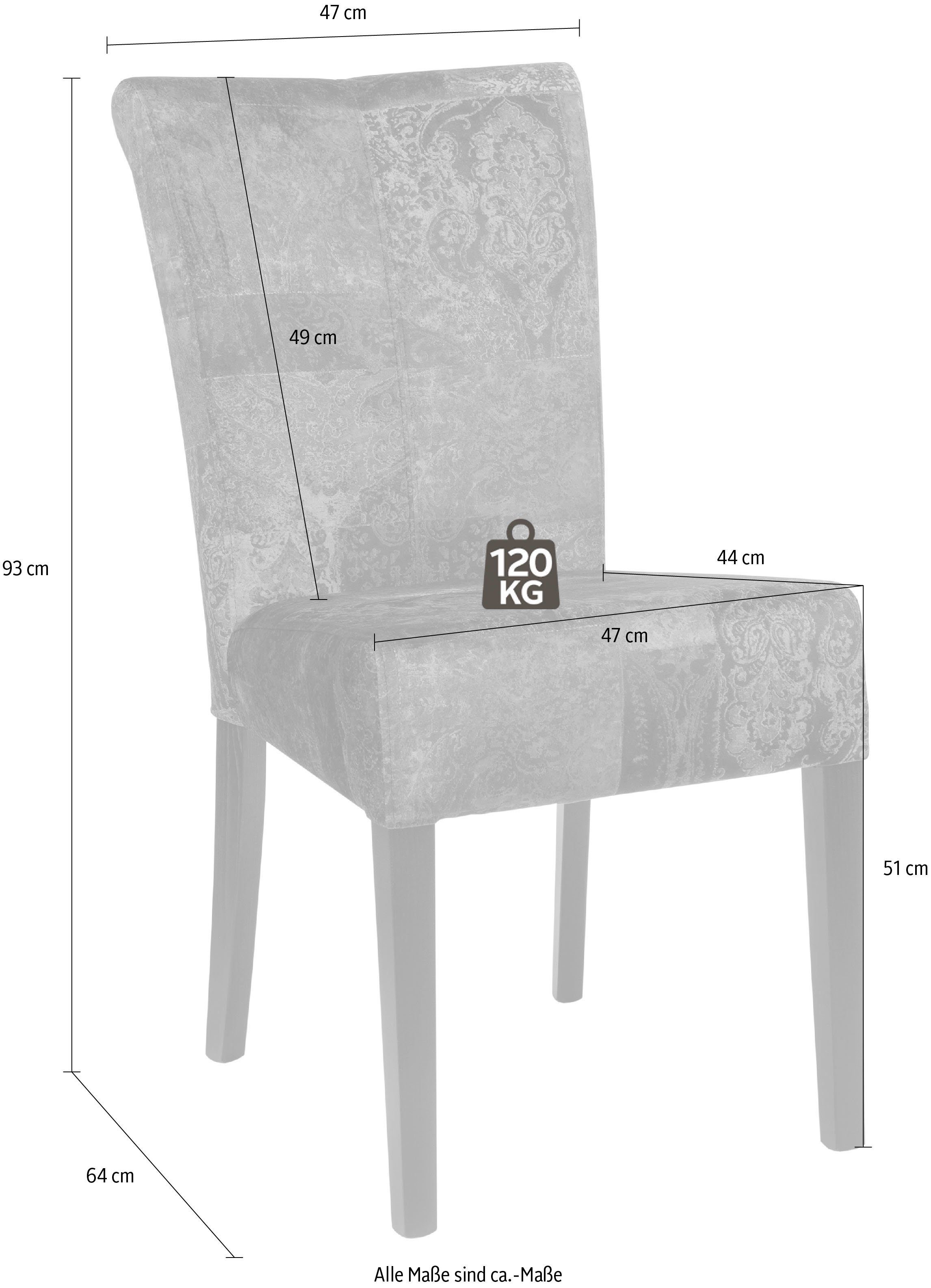 Home affaire Polsterstuhl Queen (Set, 2 St), Esszimmerstuhl mit Knopfheftung, 2er, 4er oder 6er Set