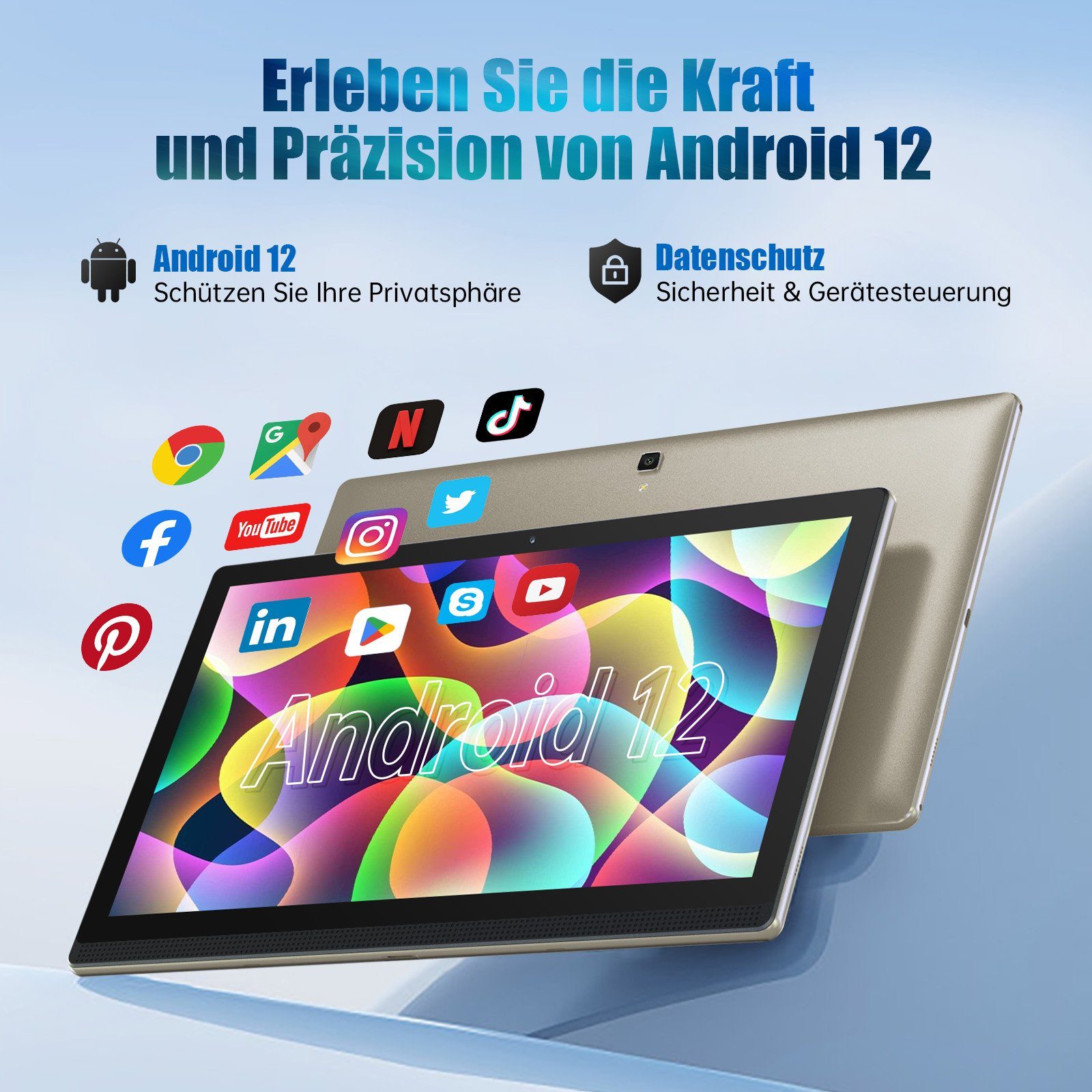MESWAO 14.1-Zoll Android 12 Table mit 1920 * 1080 IPS HD Großes Display Tablet (14.1