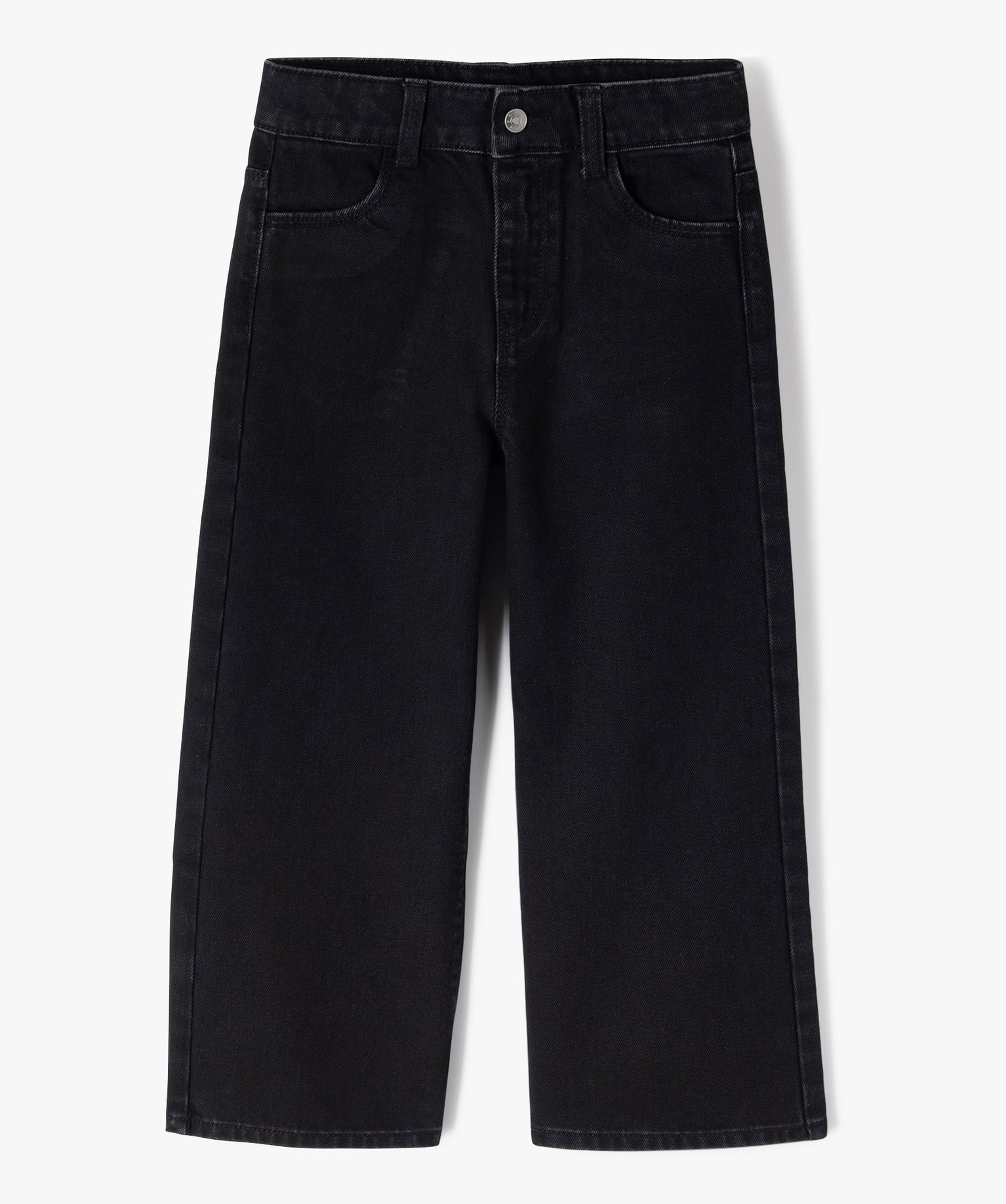 Jean fille coupe large noir | GEMO