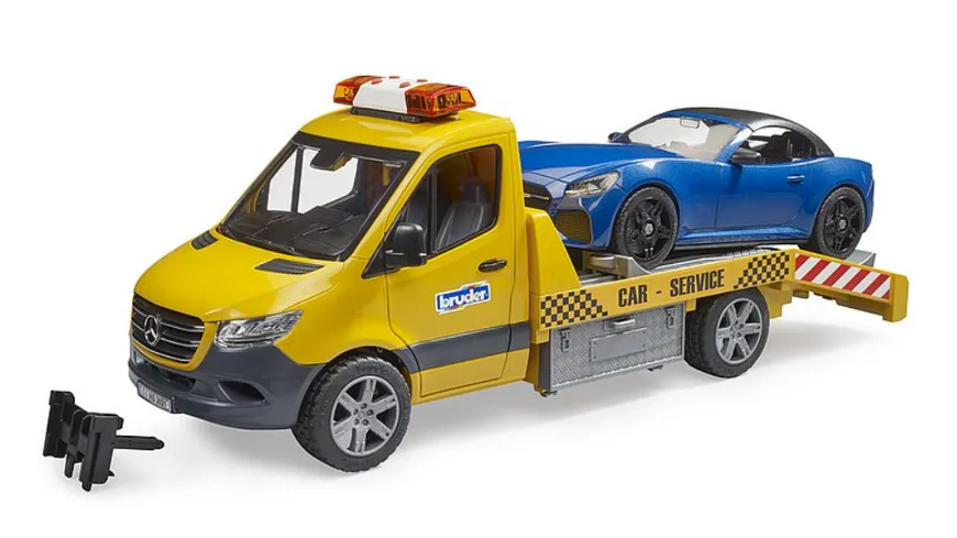 BRUDER - MB Sprinter Autotransporter mit Light & Sound Modul und BRUDER Roadster 02675