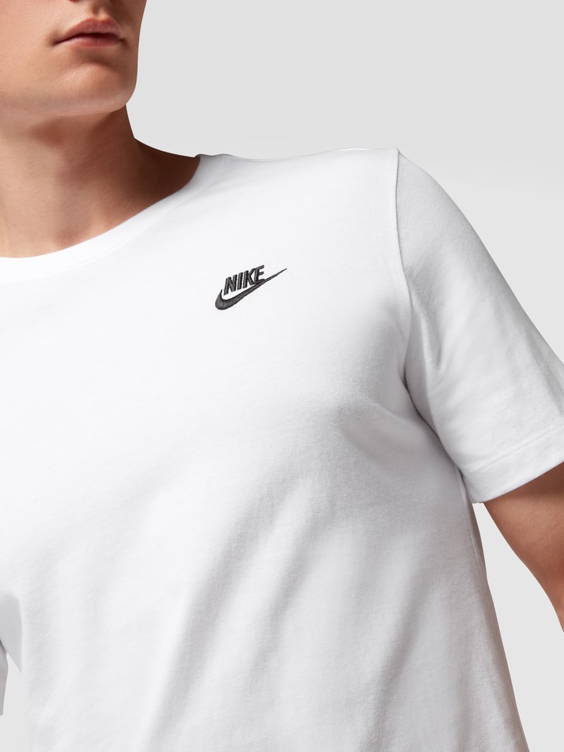 T-Shirt mit Melange-Optik Modell 'CLUB' in weiß