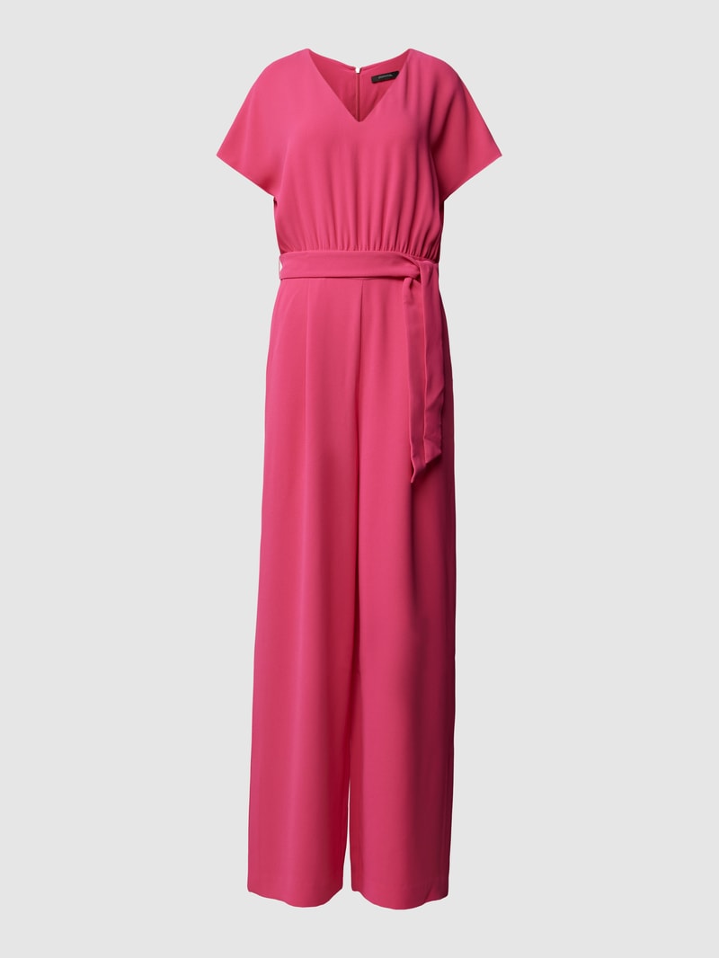Jumpsuit mit Bindegürtel in pink