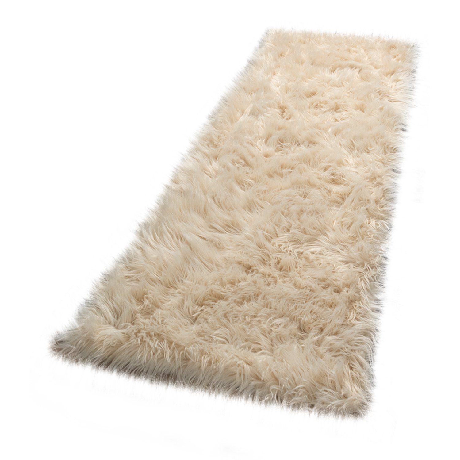 Fellteppich Wohnzimmer Hochflor Teppich Kunst-Fell Design, TT Home, rund, Höhe: 64 mm