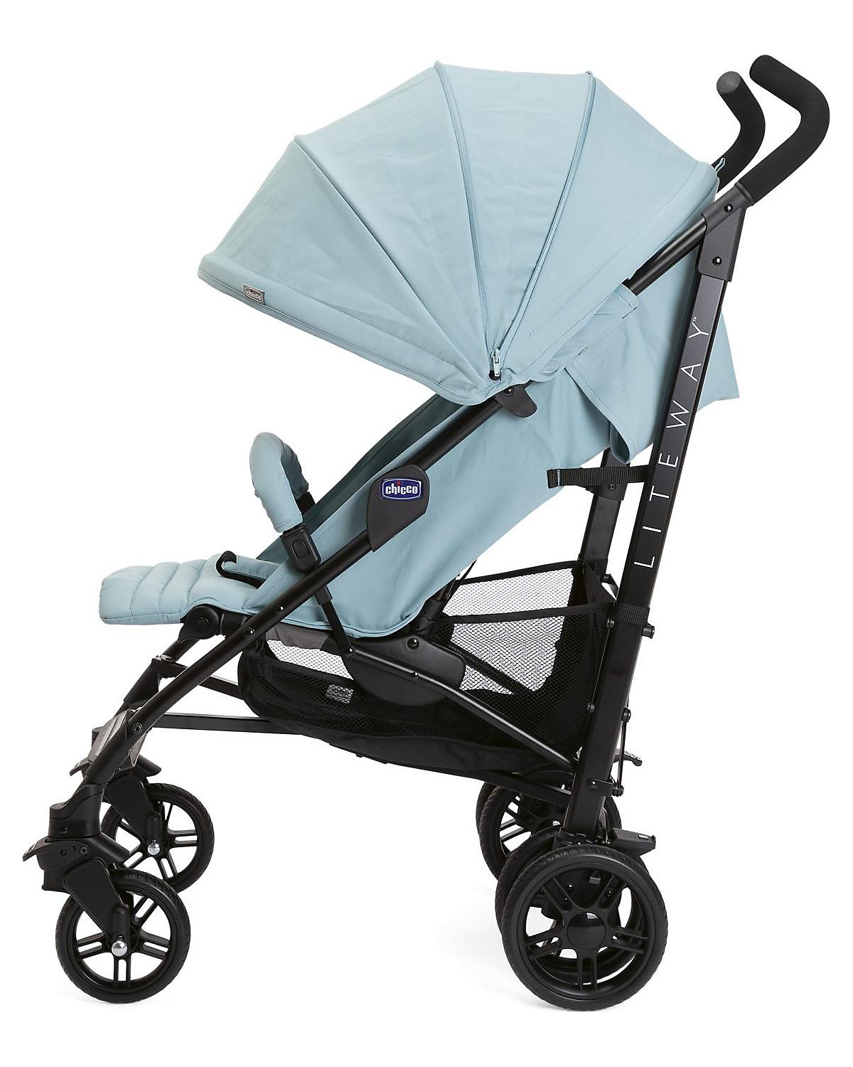 Buggy Sportwagen Lite Way4 hydra, mit faltbarem Frontbügel 22Kg Traglast, mit neuem großen Verdeck und Textilen Design, inkl. Regenschutz, Einhängekorb