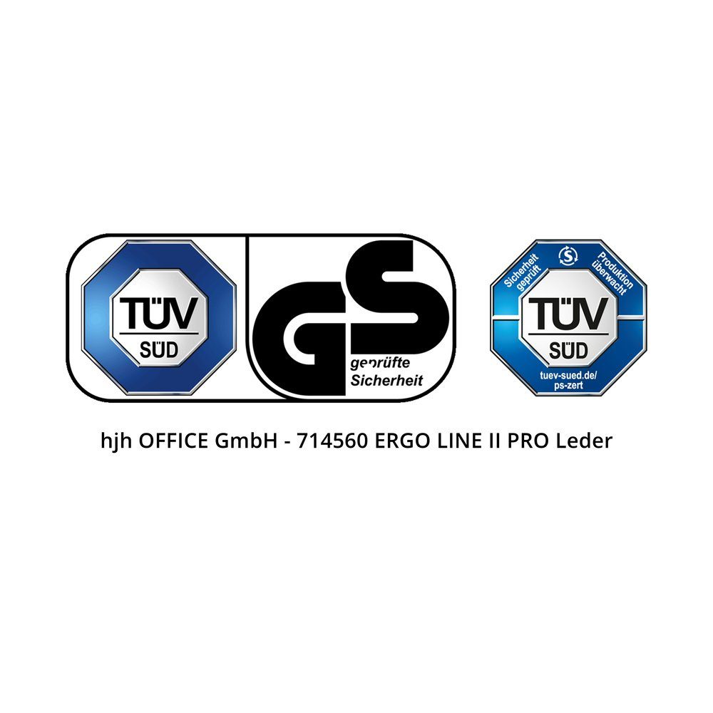 hjh OFFICE Drehstuhl Profi Bürostuhl ERGO LINE II PRO Leder (1 St), Schreibtischstuhl ergonomisch