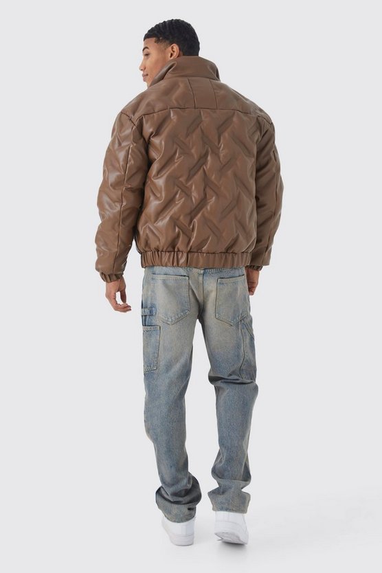 PU-Steppjacke mit Trichterkragen