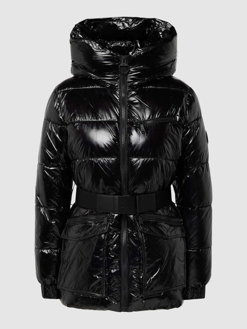 Steppjacke mit Gürtel in schwarz