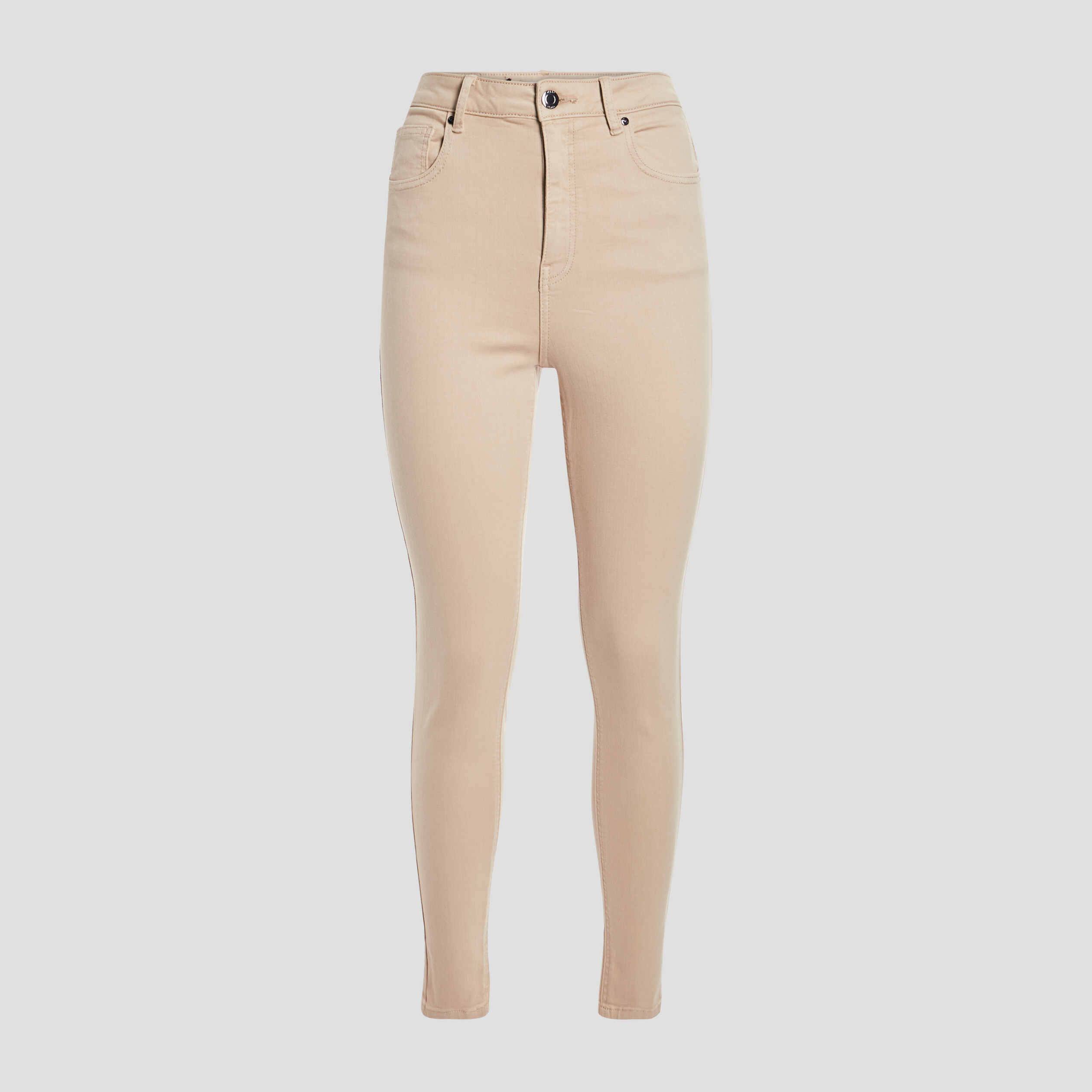 Pantalon skinny taille haute sable femme | La Halle