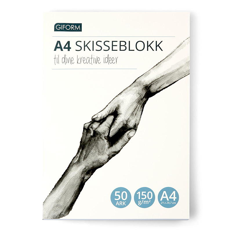 Giform Skisse/tegneblokk A4 tykke ark