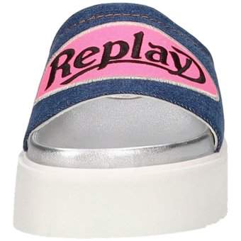 Replay Muddy Moto Pantolette in blau