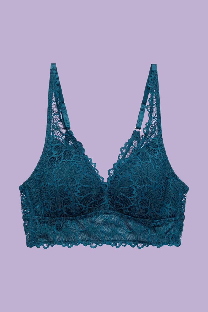 Wattierter, bügelloser Bralette aus Spitze