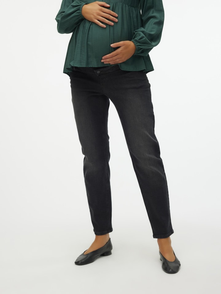 Vero Moda Mom Fit Umstandsjeans in Black Denim günstig kaufen