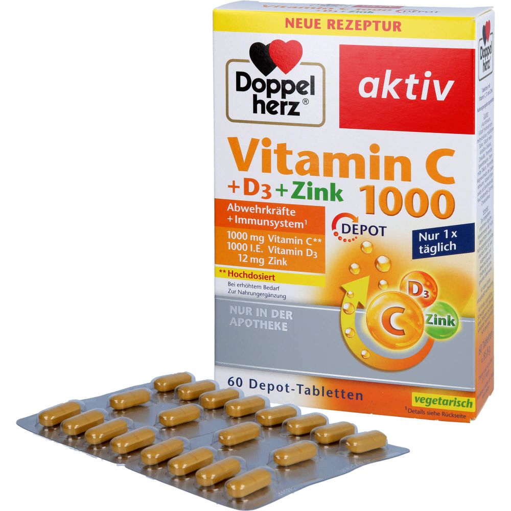 Vitamin C 1000+D3+Zink Depot Tabletten